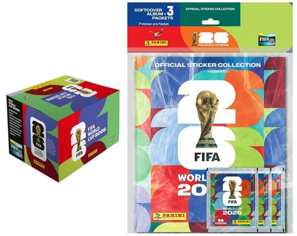 PANINI Box mit 100 Tüten + Starter Set 1, FIFA World Cup 2026